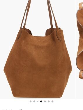 Madewell Suede Tote in Cognac Brown